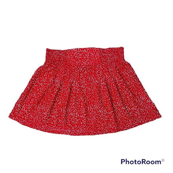 GAP Medium Red with White Poka Dot Spotted Flowy Skirt - Picture 1 of 7